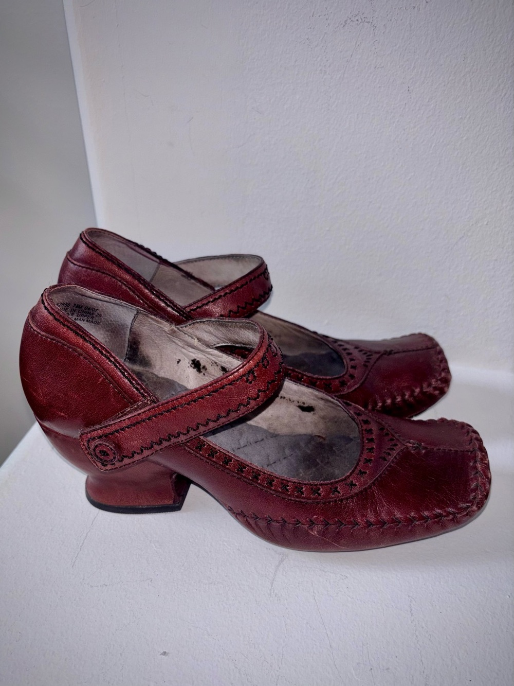🧨SALE 4th OF JULY🧨 Indigo by Clarks Burgundy Leather Mary Jane Heels Cottagecore